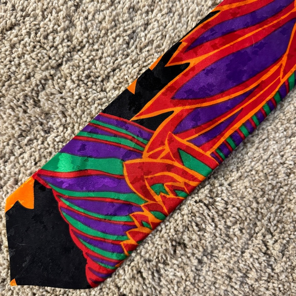 EUC Vintage Cotler Tie Necktie - Abstract and Colorful - 100% Polyester